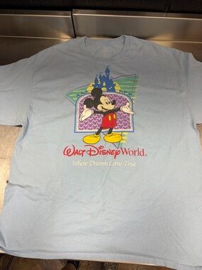 Walt Disney World Light Blue Mickey Mouse Graphic Tee